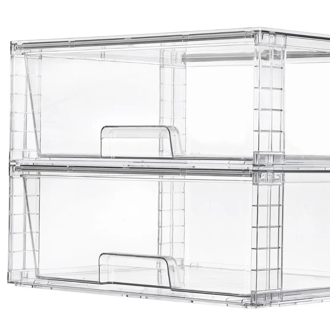 4 Pack Easy Assembly Acrylic Storage Drawers Large Stackable Organizers for Bathroom Pantry Makeup Medicine Organization Plastic